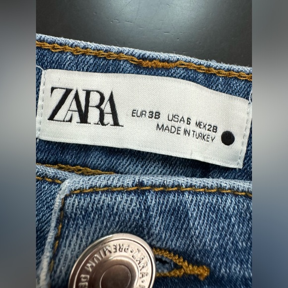 Zara the bloom flare crop jeans wide leg 6 blue - Picture 7 of 10